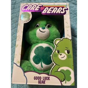Care Bears Good Luck Bear Green Plush with Special Care Coin 22060 New in Box